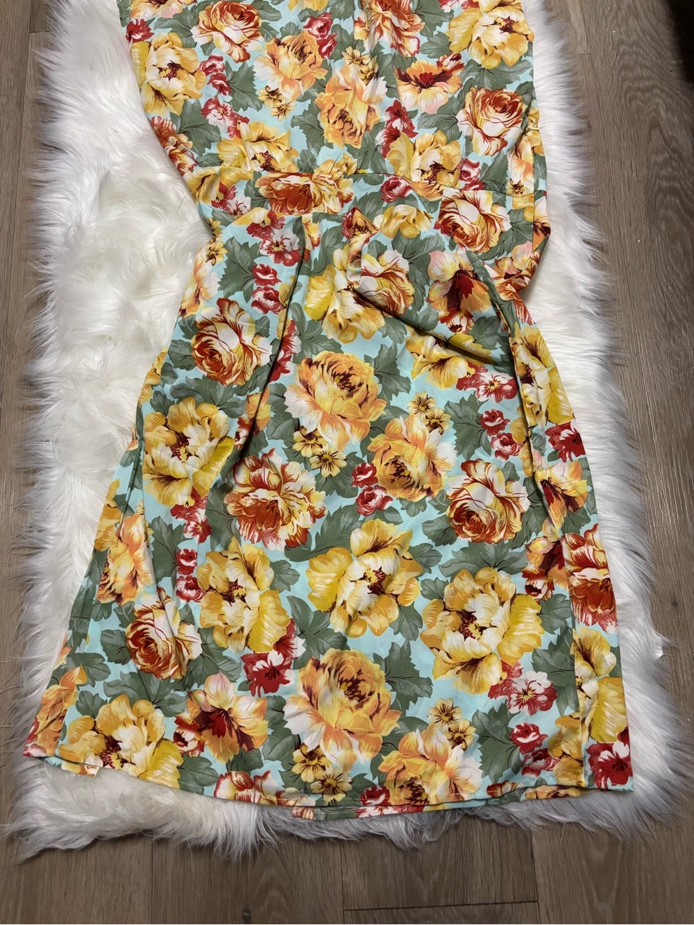 Floral Yellow & Mint Maxi Dress - Picture 4 of 5